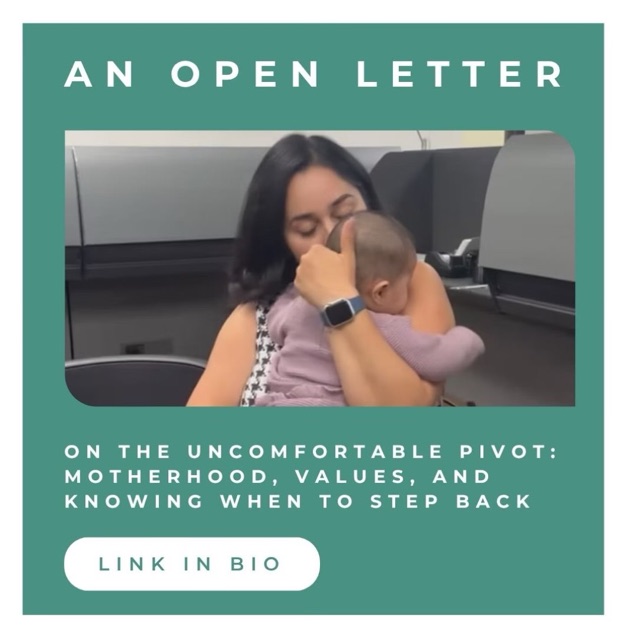 An open letter on the uncomfortable pivot: motherhood, values, and knowing when to step back